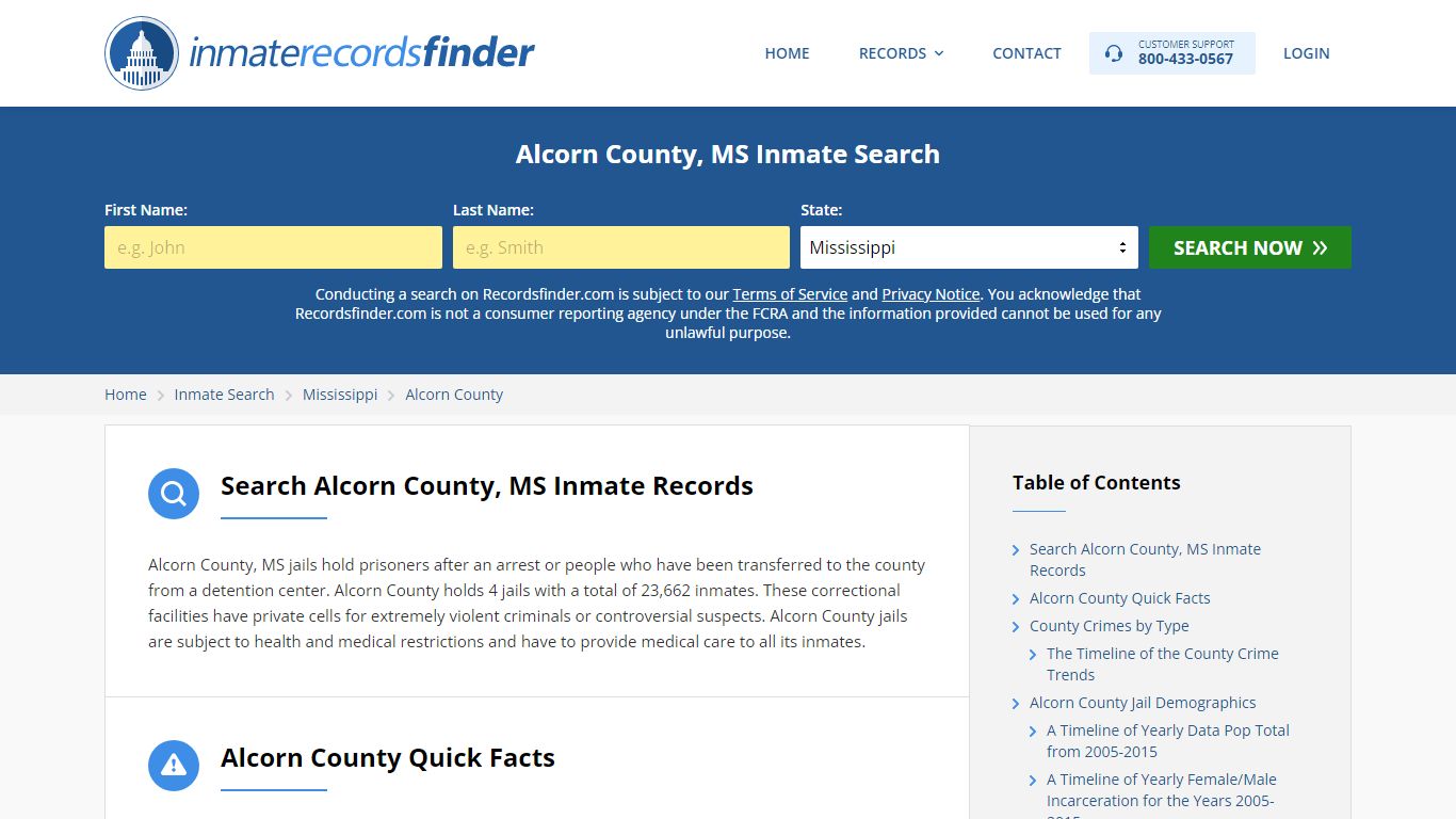 Alcorn County, MS Inmate Lookup & Jail Records Online